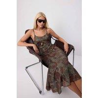 WOVCOR Women's Scoop Neck Thin Strap Sleeveless Midi Dress | Size: XS