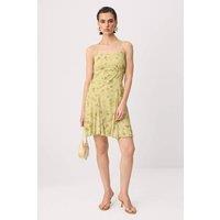 WOVCOR Women's Halter Neck Sleeveless A-Line Mini Dress in Green | Size: XL
