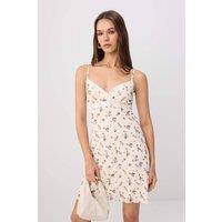 WOVCOR Women's V Neck Strappy Lace Detail Mini Dress | Size: XS