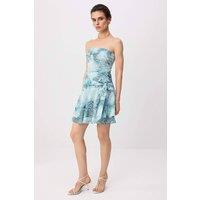 WOVCOR Women's Strapless Skater Mini Dress | Size: 14