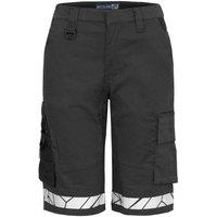Projob Women's Reflective Tape Work Shorts in Grey | Size: 26