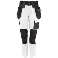 Projob Women's 5564 Stretch Plain Work Trousers in White | Size: 32R