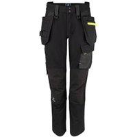 Projob Women's 5564 Stretch Plain Work Trousers in Black | Size: 32R