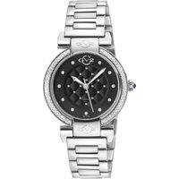 GV2 Women's Berletta, Swiss Quartz Watch, Black Dial, 316L Stainless Steel in Silver