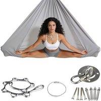 SPETLEK Gray Yoga Hammock Set with Fittings Swing Hammock in Grey | Size: 0-12 m