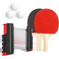 NESTLUNE New Ping Pong Table Tennis Set / rackets with 2 Bats in Red | Size: 0-12 m
