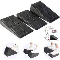 EONLION 3 Pack Adjustable Angles Non-Slip Calf Stretcher Slant Board in Black | Size: 0-12 m