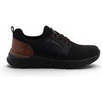Infinity Leather Men's Mustang Lightweight Lace-Up Trainers Shoes - M0061005 in Black | Size: 9