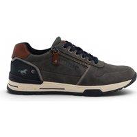 Infinity Leather Men's Mustang Faux Leather Trainer Sneaker Shoes - M0281006 in Grey | Size: 9