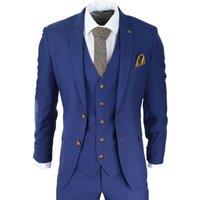 Paul Andrew Men's Mayfair 3 Piece Grooms Wedding Suit in Blue | Size: 40R