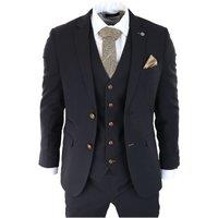 Paul Andrew Men's Mayfair 3 Piece Grooms Wedding Suit in Black | Size: 42R