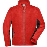 James and Nicholson Men's Strong Work Fleece Jacket in Red | Size: XL