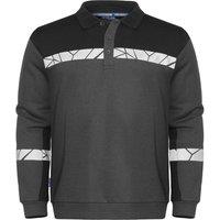 Projob Men's Long-Sleeved Polo Sweatshirt in Grey | Size: 5XL