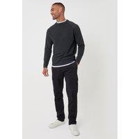 threadbare Men's Slim Fit Cargo Style Trouser in Black | Size: 36R