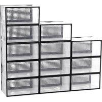 Garden Sanctuary Set of 12 Clear Plastic Stackable Shoe Storage Box