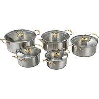 Garden Sanctuary Stainless Steel Cookware Set with Lids & Handles in Silver