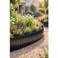 Garden Sanctuary 6m Corrugated Metal Garden Edging in Black