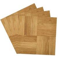Living and Home 10Pcs Self-adhesive PVC Wood Grain Mosaic Parquet Flooring Tiles Set, 0.929m in Brown