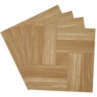 Living and Home 10Pcs Self-adhesive PVC Wood Grain Windmill Parquet Flooring Tiles Set, 0.929m in Yellow