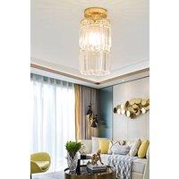 Accented Crystal Prism Ceiling Light in Gold