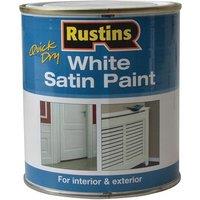 Rustins Quick Dry White Satin Paint 500ml