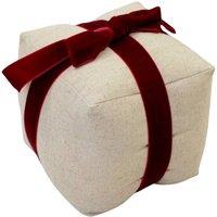 Four Candle Red Velvet Bow Prsent Shape Doorstop