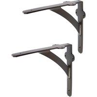 Hammer and Tongs Iron Shelf Bracket - D205mm - Pack of 2 in Black | Size: 1000mm x 1000mm