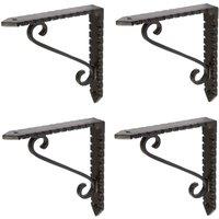 Hammer and Tongs Notched Scroll Iron Shelf Bracket - D105mm - Pack of 4 in Black | Size: 1000mm x 1000mm
