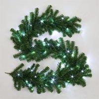 Shatchi 2m/200cm Green Christmas Garland Alaskan Pine for Fireplaces Home Wall Door Stair Artificial Xmas Tree Garden Yard Decorations