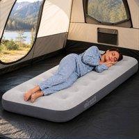 Airzzz Single Air Bed Grey Flocked Inflatable Camping Guest Bed