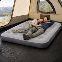 Airzzz Double Air Bed Grey Flocked Inflatable Camping Guest Bed