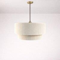 CGC Lighting Savina Cream Fine Cotton String Large Two Tier Layered Drum Lampshade
