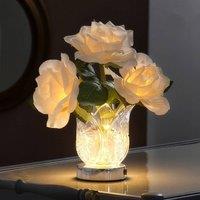 Coopers of Stortford LED Rose Table Lamp with Touch Dimmer, USB Rechargeable, H26cm in White