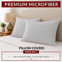 Pamposh Double Brushed Microfibre Pillowcases 2 Pack - 50x75cm in Light Grey | Size: Standard Pillow Case