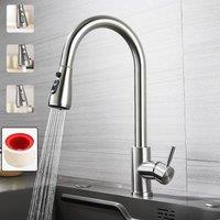 SPETLEK Kitchen Sink Mixer Taps Pull Out Spout Spray Single Lever in Silver