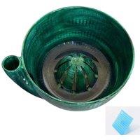 Ventryn Self Spinning Berry Washing Bowl, Automatic Swirl Fruit Colander in Green