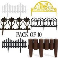 NESTLUNE Yellow Garden Edging Fence 10PCS | Size: 100 cm x 15 cm