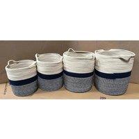 FORGEVIO Large-Laundry Basket Cotton Rope Clothes Toy Storage in White | Size: 0.6m2