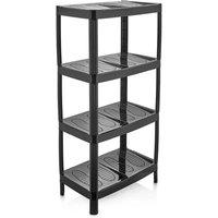 FORGEVIO 4 Tier Shoe Rack Narrow Freestanding in Black | Size: 0.6m2