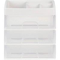 FORGEVIO Dressing Table Make-Up Holder Tidy Storage Box in White | Size: 500mm