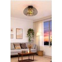 H&O Direct Metal Lantern Shape E27 1-Light Ceiling Light in Black
