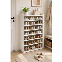 Garden Sanctuary 8-Tier Open Design Shoe Rack in White