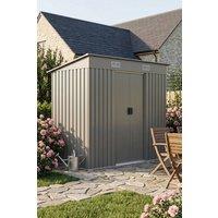 Garden Sanctuary 4x 8FT Metal Pent Roof Garden Tool Shed in Grey