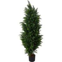Garden Sanctuary Decorative Artificial Cypress Tree in Pot in Green