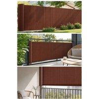 Garden Sanctuary PVC Privacy Fence, Sun-blocked Screen Panels, Blindfold for Balcony in Brown