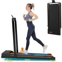 Rolipo Folding Treadmill With Handrail 1-10 km/h Compact Running Machine in Black