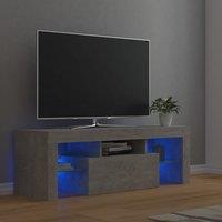 Berkfield Home TV Cabinet with LED Lights Concrete Grey 120x35x40 cm | Size: 120 x 35 x 40 cm