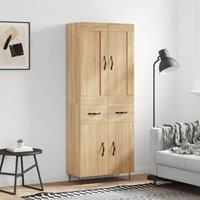 Berkfield Home Highboard Sonoma Oak 69.5x34x180 cm Engineered Wood in Brown