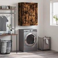 Berkfield Home Wall Mounted Cabinet Smoked Oak 69.5x34x90 cm Engineered Wood in Brown