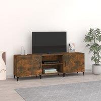 Berkfield Home TV Cabinet Smoked Oak 150x30x50 cm Engineered Wood in Brown | Size: 150 x 30 x 50 cm